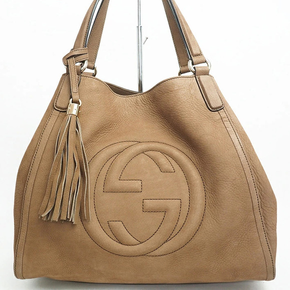 Gucci Handbags - Gucci Tote Bag Interlocking GG Fringe Tassel Artisan Corner Soho Brown